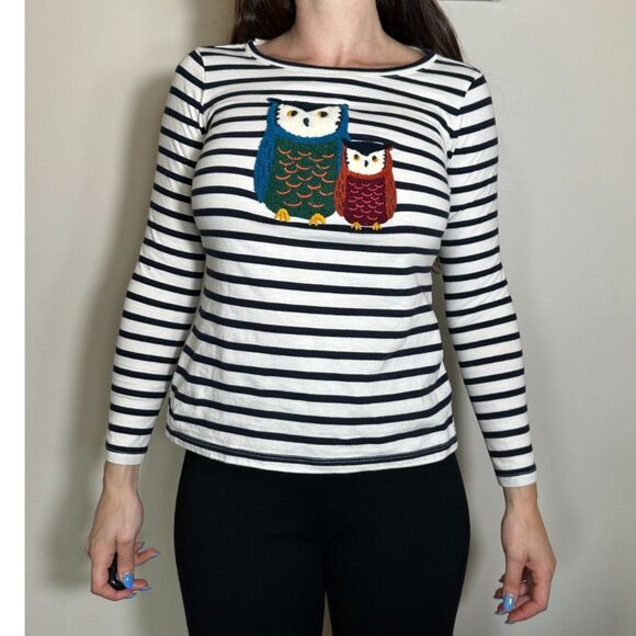 Talbots Open Crewneck Tee Owl Friends Size Small - Picture 2 of 8